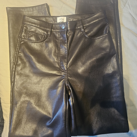 WILFRED The Melina Pant High Waist Vegan Leather Dark Brown Size 4 Aritzia - Picture 10 of 10